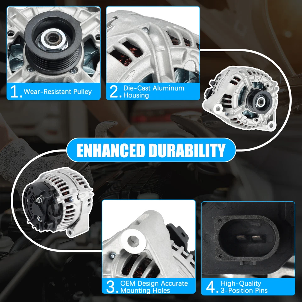 New Replacement Alternator for Mercedes Benz CL500 E320 G500 S430 - Imagem 4 de 4