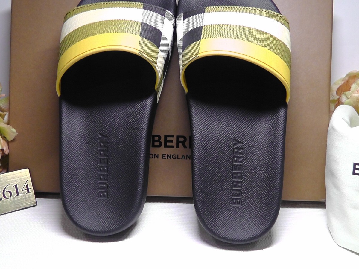 ★ バーバリー ★ サンダル BURBERRY Women's Yellow Vintage Check Slide Sandals Size 5US