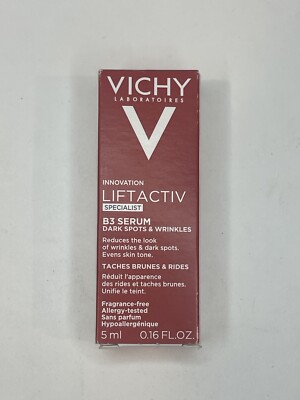 VICHY LiftActiv Vitamin B3 Face Serum-Dark Spots & Wrinkles Mini .16 Oz -NIB
