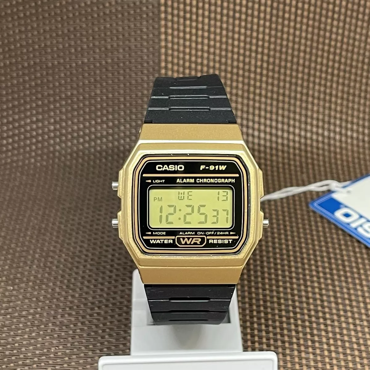 Casio F 91WM 9A Vintage Series Digital Black Resin Alarm Stopwatch Light Watch