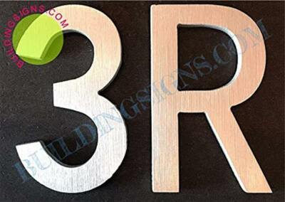 Apartment Number 3R Sign (Brush Silver,, Rust Free, 2.75 inch)....--REF24-1027