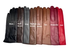 Women's SHEEPSKIN leather Braided winter gloves w/ Cashmere lining (#102)