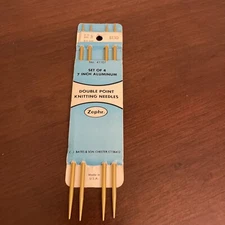 Zephry 41107 Double Point Knitting Needles Size 3, 3-1/4mm, 7" Aluminum VTG