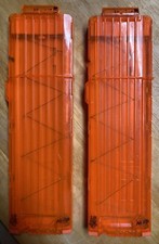 Lot of 2 Nerf N-Strike Clear Big 18 Max Round Dart Gun Ammo Magazine Clip