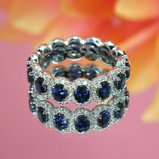 6.00 Ct Oval Cut Natural Sapphire Diamond Wed...