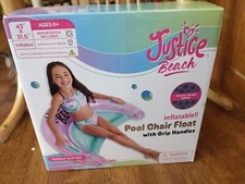 NEW Justice Beach Inflatable Float Pool Chair Grip Handles FAST SHIPPING