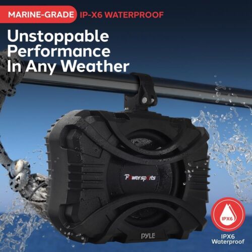 Pyle 10" Subwoofer System - 400 Watts Powered Subwoofer for Marine & Powersports - Picture 3 of 7