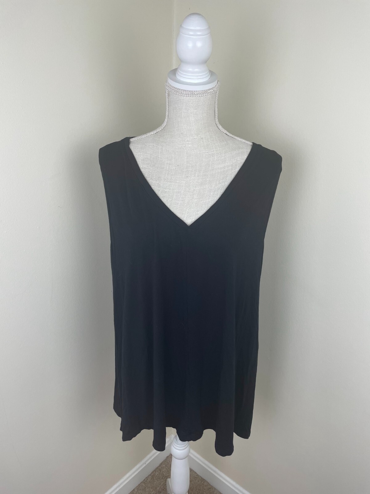 Lane Bryant Sleeveless Tops V-neck Solid Casual Summer Tees Black Size  14/16 | eBay