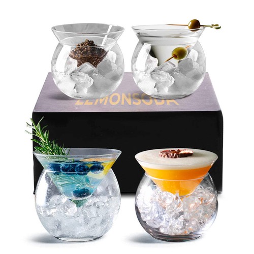 Stemless Martini Glasses With Chiller 5.5oz - (Set of 2 or 4) - Picture 12 of 12