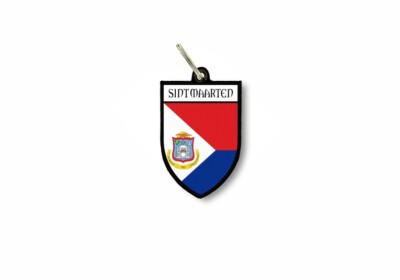 Patch ecusson brode imprime souvenir drapeau saint martin sint marteen