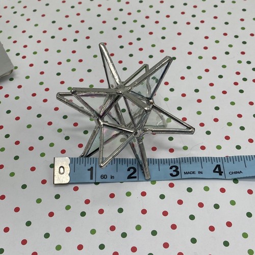 Vintage Art Deco Style Moravian Stars Iridescent Leaded Glass Ornament~Excellent - Picture 6 of 8