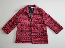 Alfred Dunner Red  Black Southwest Blazer Jacket - Women's Size 10 - Vintage
