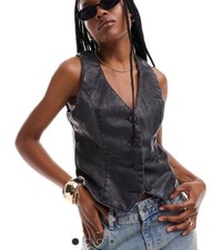 Womens Black Waistcoat Size 12