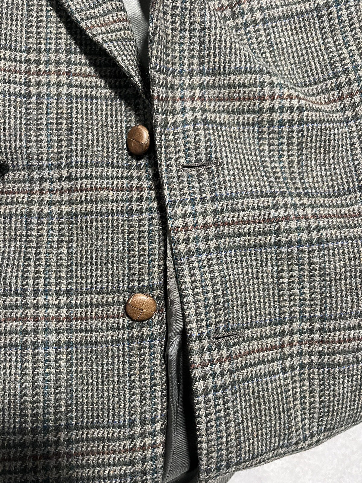 FILA Cappotto blazer Savile Row da uomo marrone tweed lana di segugio taglia 44L