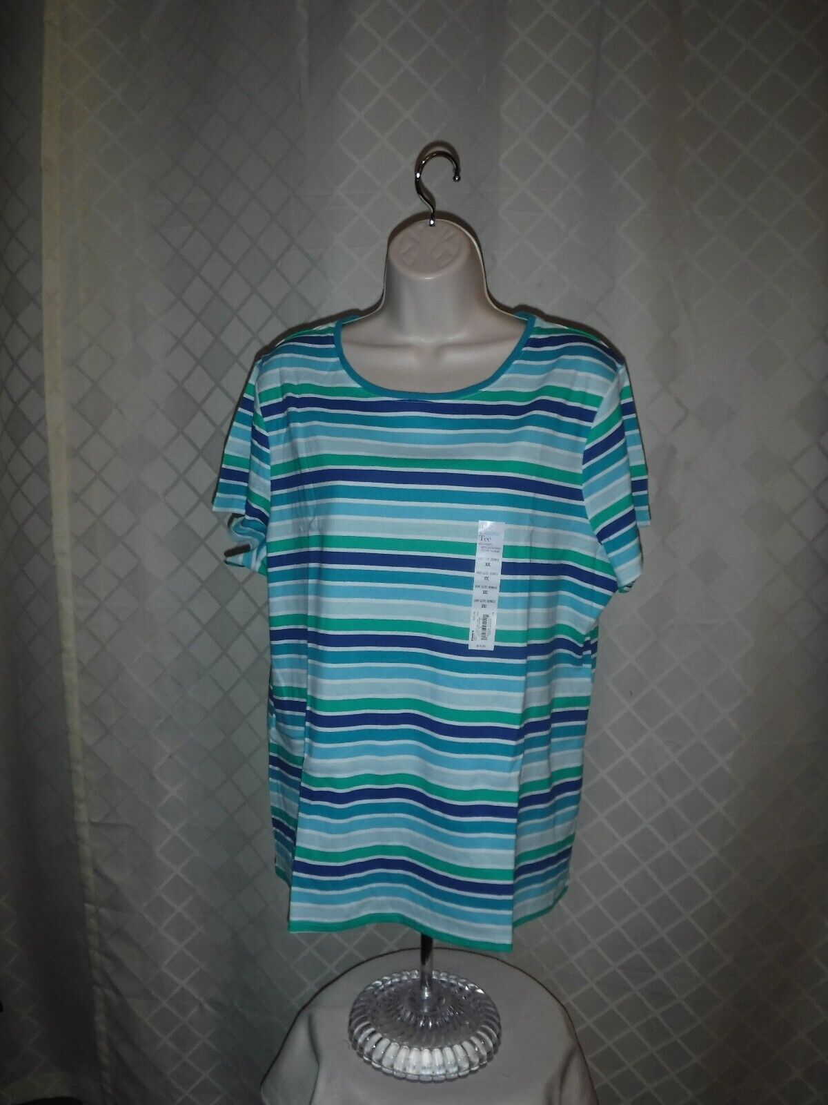 Teal Blue Green Striped
