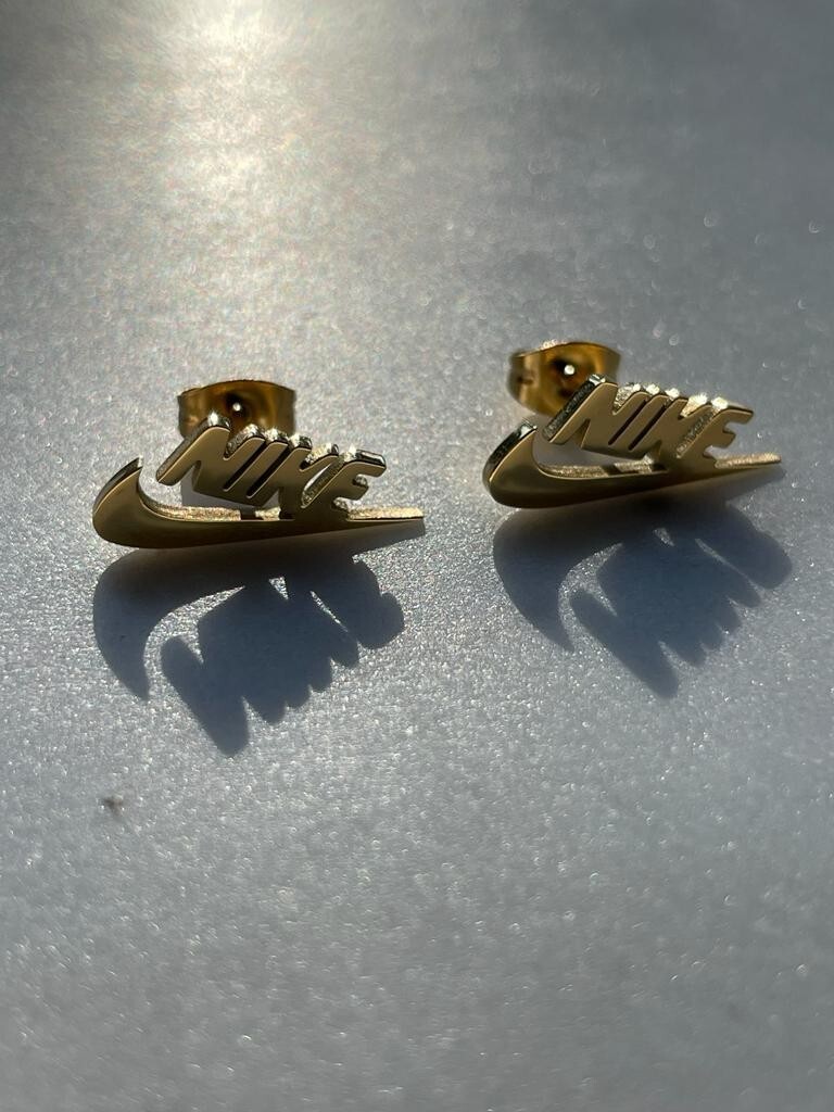 Gold Nike Earrings & Swoosh Earrings - Studs - Fathers Day