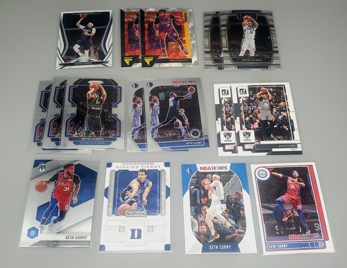 Seth Curry 36 Card Lot Prizm Silver, Optic Purple & Blue, Elite, Mosaic Green - Picture 2 of 2