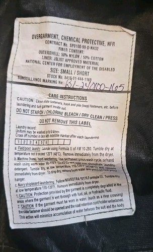 Giacca mimetica militare USA overgarment protezione chimica NFR piccola corta - Foto 4 di 4
