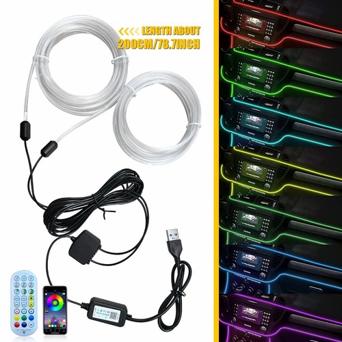 Neon LED Light Glow EL Wire String Strip Atmosphere Decor For Car Party Camping