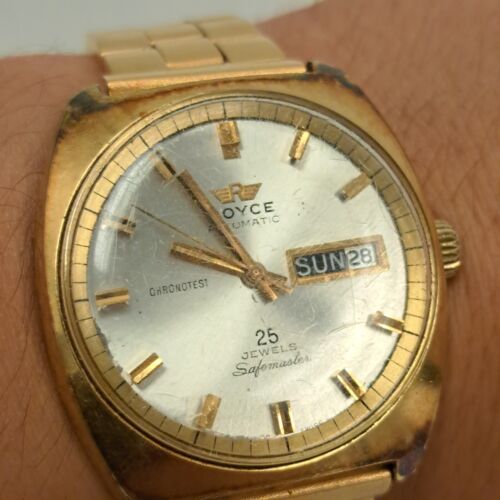Sehr seltene Vintage ROYCE Automatic Herren Armbanduhr Safemaster 25 Jewel Day/Date
