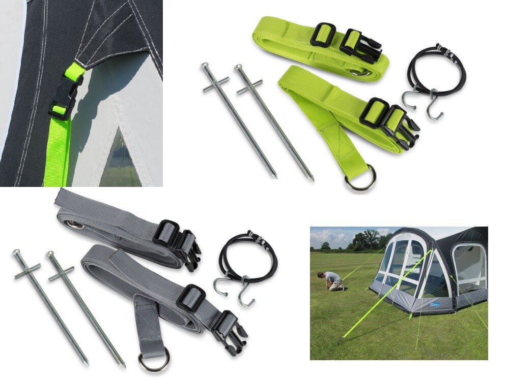 Kampa Dometic Storm Straps Awning Tie Down Kit Caravan Motorhome Green
