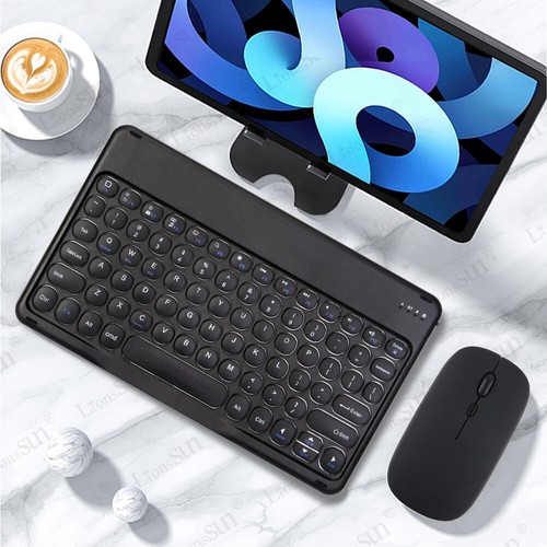 Bluetooth Wireless Keyboard and Cordless Mouse For iPad Android Tablet PC Laptop - Picture 43 of 116