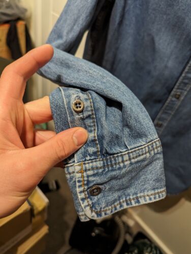 Camicia jeans Diesel da uomo denim spesso, taglia L, ottime condizioni, bottone in metallo - Foto 4 di 6