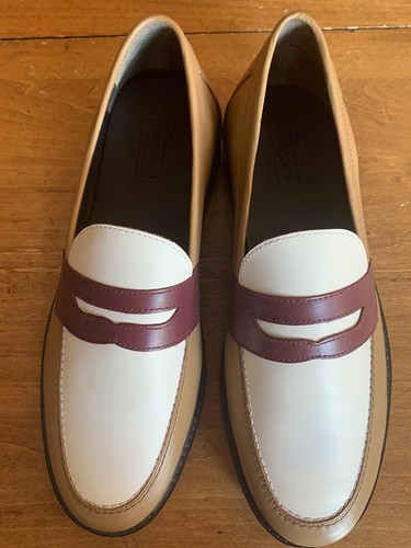 Penny Loafers Beige White Black Red Men’s 9 M - Picture 6 of 10