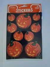 New 1980 Vintage Eureka Halloween Jack-o'-lantern Stickers Set Includes 36