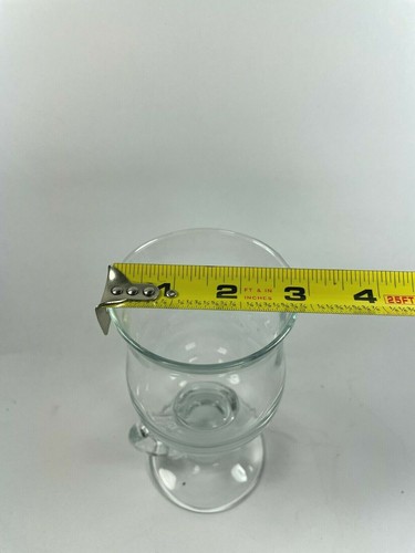 Vintage Whiskey Coffee Glass Mugs Applied Low Handle 6 1/2" T Rare Glass Cup C24 - Picture 7 of 12