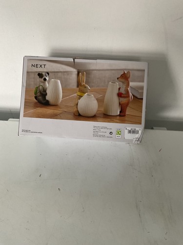 Brand Next Set of 3 Woodland Animals Mini Vases /Decor/Gift Fox Rabbit Ornament - Picture 10 of 19