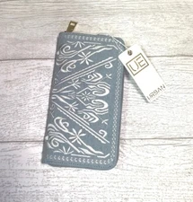 Urban Expressions Certified Vegan Zip Around Organizer Blue Phone Wallet NWT