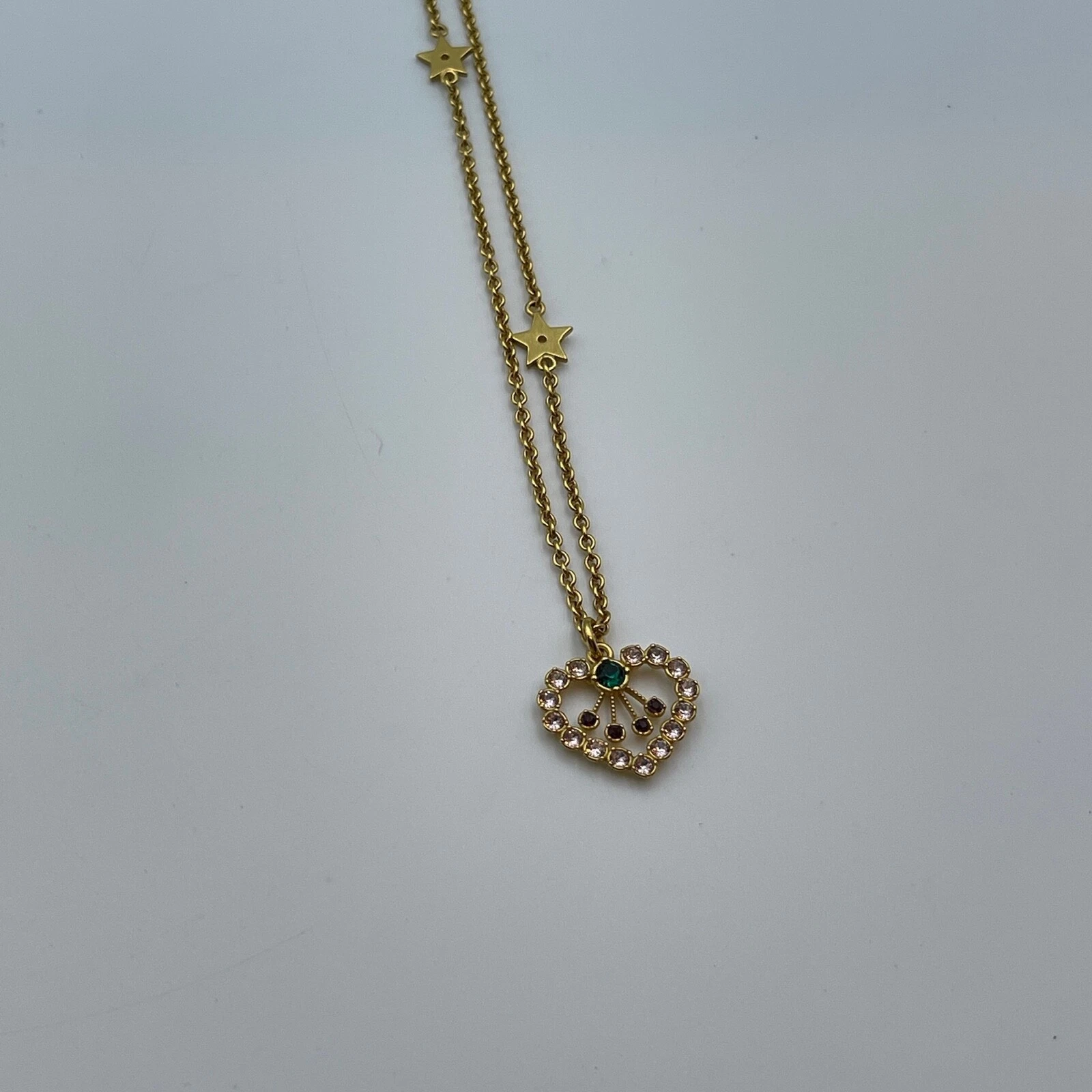 Collier coeur cristal Christian Dior cristaux multicolores dorés bijoux femme