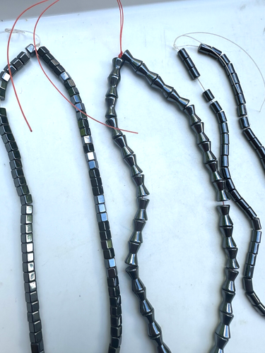 3 x HEMATITE ASSORTMENT OF BEAD STRINGS - JEWELLERY MAKING - CRAFTS - ID CARD - Picture 2 of 6