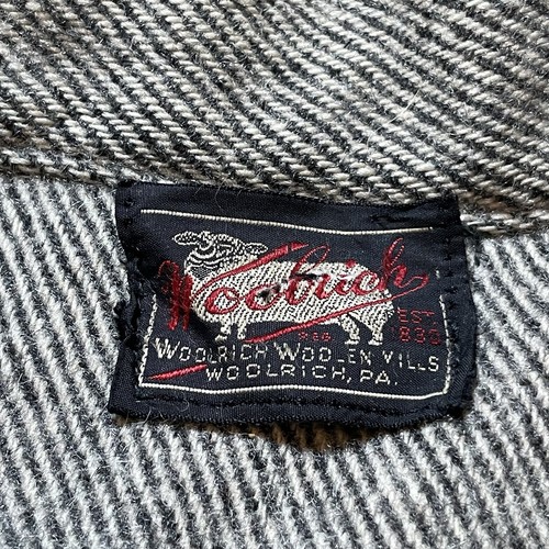 Vintage 40s Woolrich Shirt Jacket Twill Cruiser Cape Wool Stag Salt Pepper 30s - Picture 11 of 12