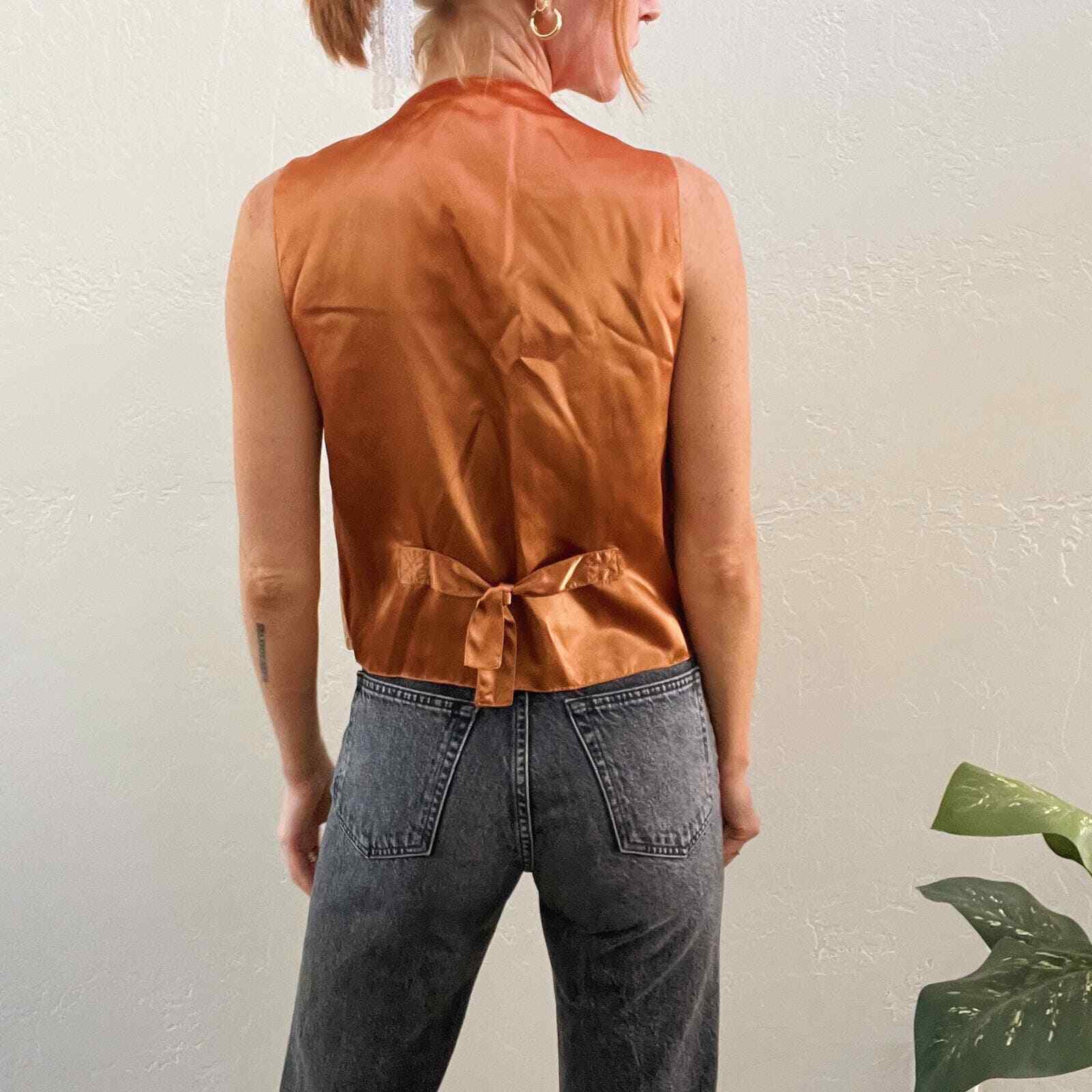 Vintage 100% Leather Western Tan Suede Vest Jacket - image 5