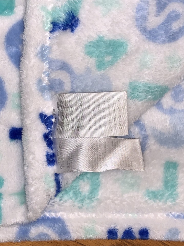 Baby Starters Blue Green Numbers Letters Giraffe Star Baby Blanket