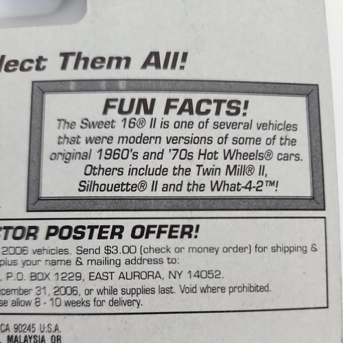 2006 HOT WHEELS SWEET 16 II COLLECTOR#174 MODEL#J8018 - Picture 7 of 11