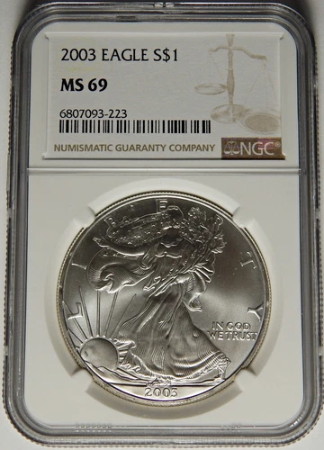2003 NGC MS-69 AMERICAN SILVER EAGLE - LM20