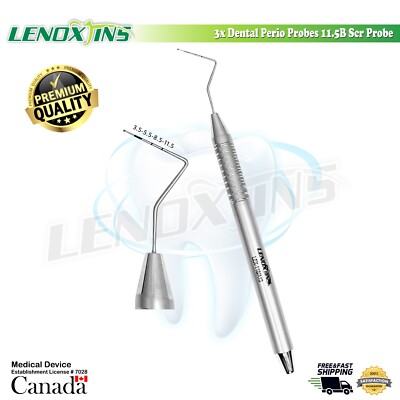3x Dental Perio Probe 11.5B probe High Quality Dental Instruments,
