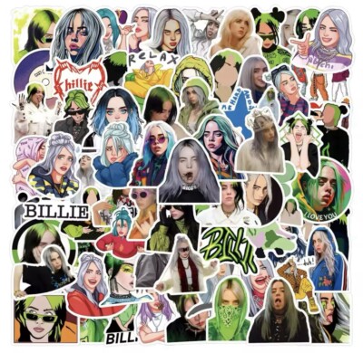 Billie Girl Pop Star Stickers 50pk Music Billie Mix Stickers Fun FREE SHIPPING