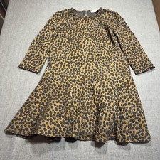 Ann Taylor Loft Womens Dress Jacquard Leopard Print Fall Classic Brown Medium