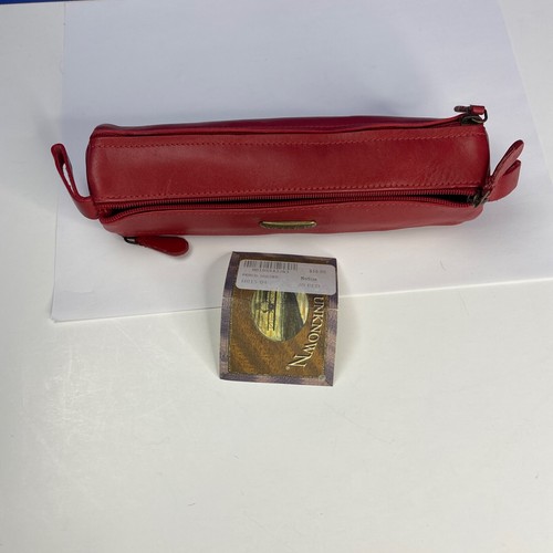 Parts Unknown Pencil Or Make Up Case HiDesign Faux Leather 3 Zip Compartments - Picture 6 of 9