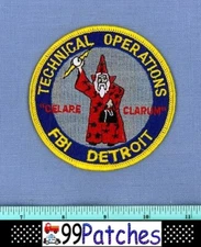 FBI DETROIT TECHNICAL OPERATIONS MICHIGAN Federal Police Patch WIZARD MERLIN 8A