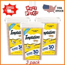 3 Pack Temptations Tasty Chicken Flavor Crunchy Soft Cat Treats, 30 Oz Tub
