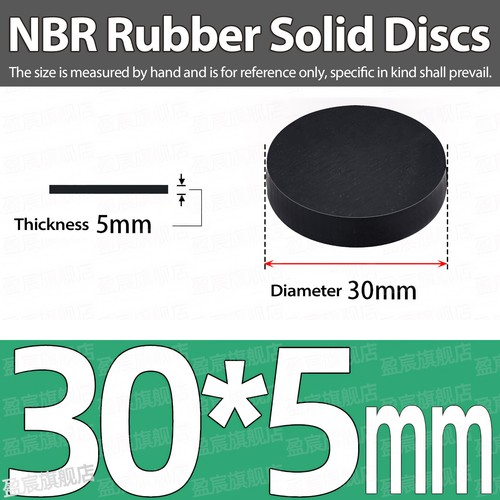 NBR Rubber Solid Discs Flat Round Pad Sealing Non-Slip Cushioning Dia 5mm-150mm - Bild 159 von 266