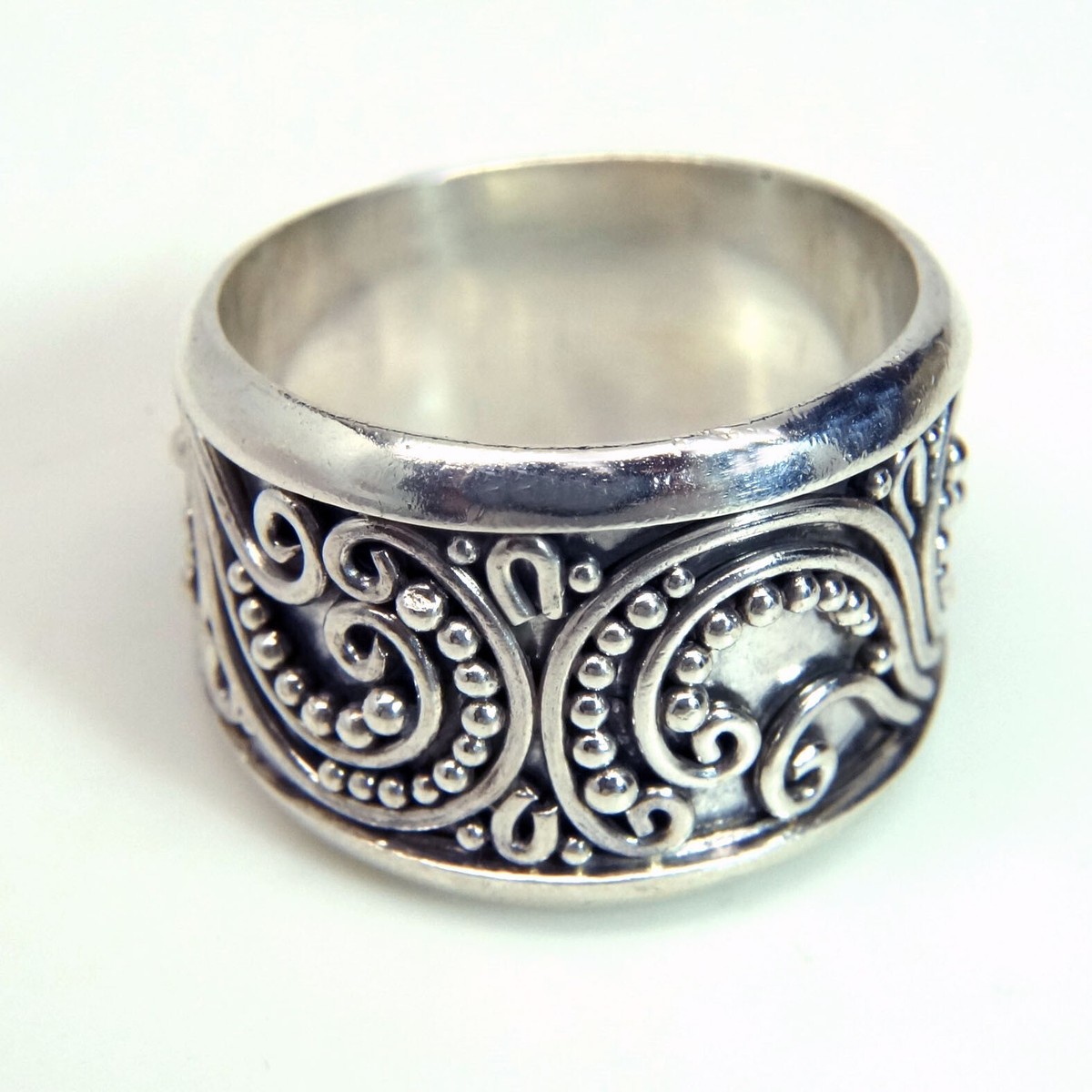 アクセサリー Vintage Silver Wide Thick Ring 925 925 Sterling Silver Vintage Twisted Rope Wide Band Ring Size