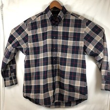 Nautica Classic Fit Mens L Plaid Multi Color Button Up Long Sleeve Dress Shirt
