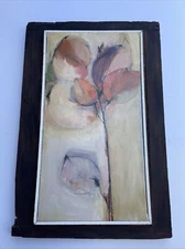 VINTAGE AMERICAN ABSTRACT PAINTING LANDSCAPE MODERNNISM TREE SIGNED MYSTERY ART