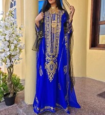 EID Dubai Long Gown Abaya Islamic SALE Kaftan Hand Work Fancy Farasha Moroccan